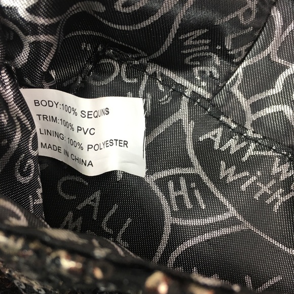 Betsey Johnson Black Sequin Cheetah Print Bag - Picture 6 of 6